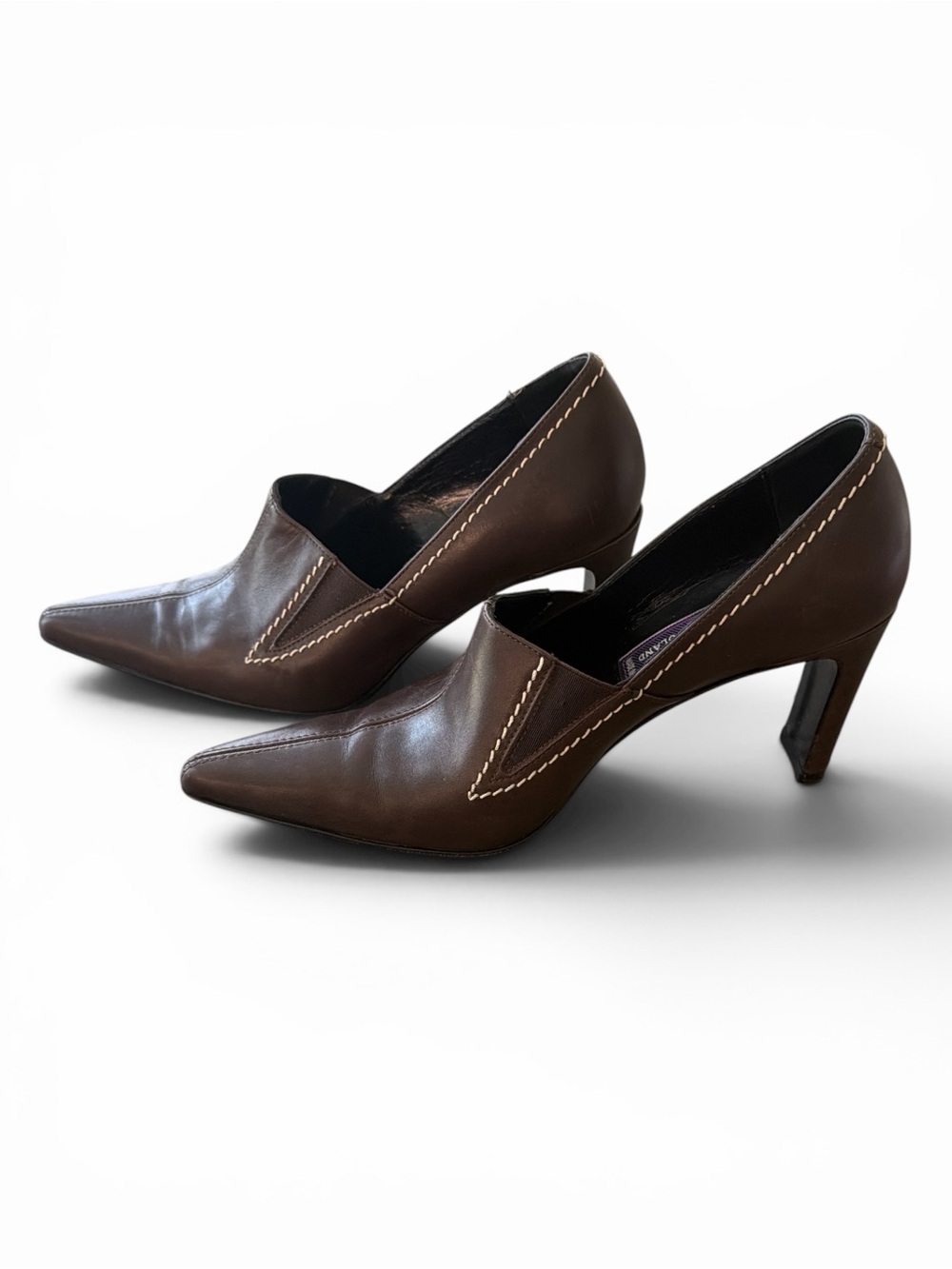 Phyllis Poland Brown Italian leather heels size 6.5